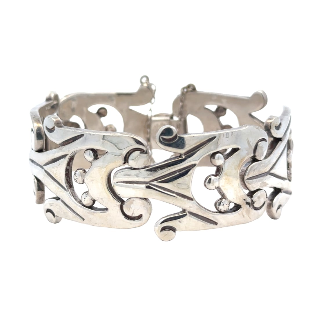 Vintage Mexican Sterling Silver Panel Bracelet (1 of 4)