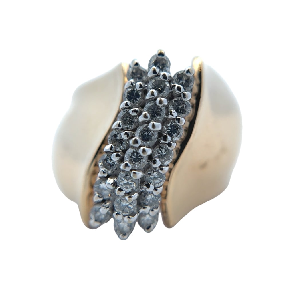 0.88CTW Diamond Cluster Ring, 14K Gold (1 of 5)