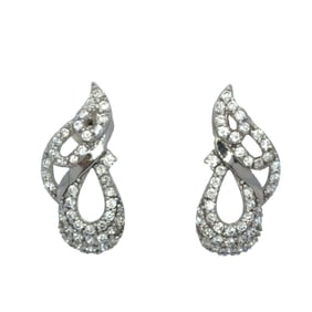 18K White Gold CZ Earrings