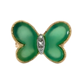 Hammerman Brothers Butterfly Ring, 14K Gold