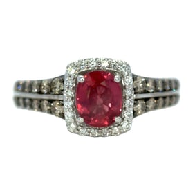 Le Vian Ruby and Diamond Engagement Ring, 10K White Gold