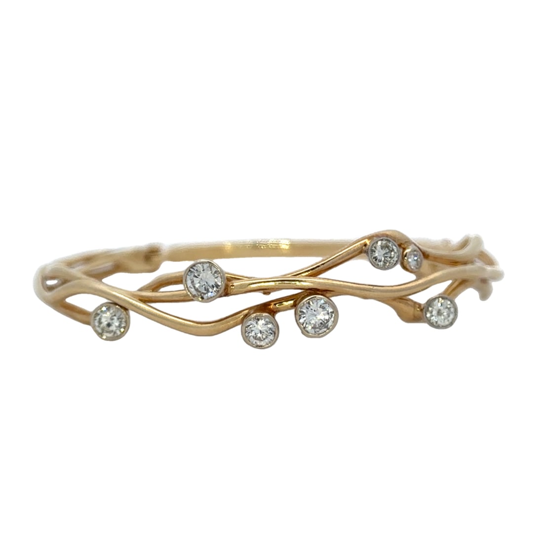 2.5 CTW Diamond Hinged Bangle Bracelet, 14K Gold (1 of 7)
