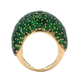 Piranesi Dome Ring with Green Tsavorite, 18K Gold