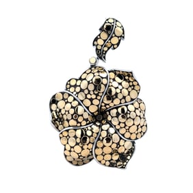 John Hardy Frangipane Sterling SIlver 18K Gold Pendant
