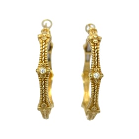 Judith Ripka Hoop Earrings, 18K Gold
