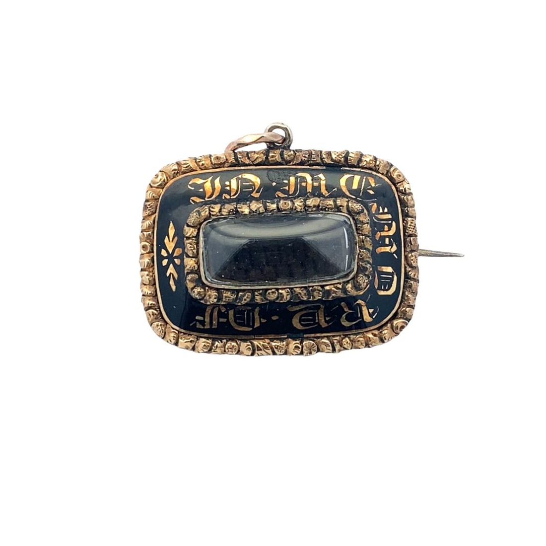 Victorian Mourning Hair Brooch/Pendant in 9K Yellow Gold (1 of 6)