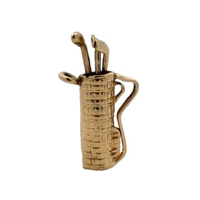 Golf Caddy Charm/Pendant in 14K Yellow Gold