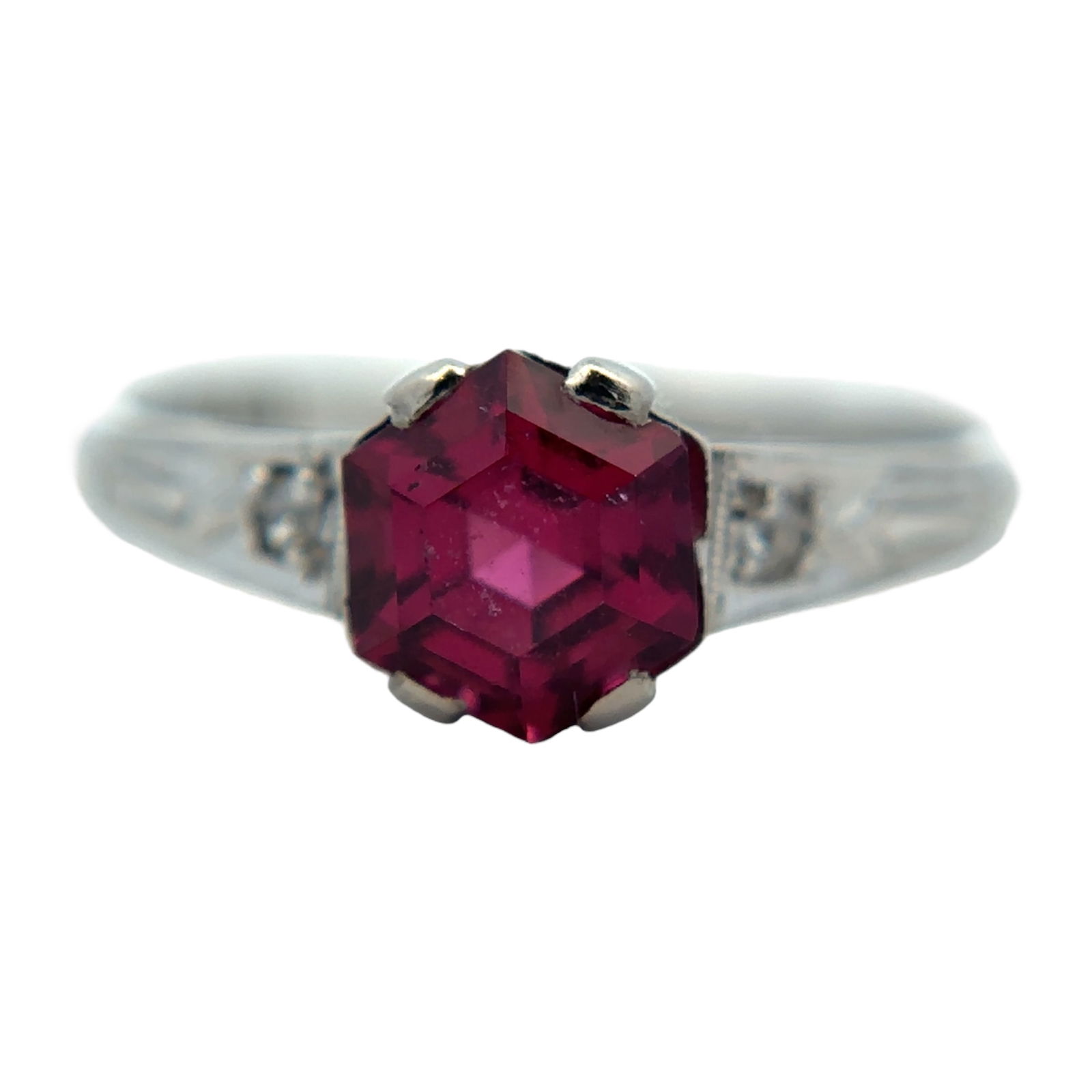 Pink Tourmaline and Diamond Ring in 18K White Gold (1 of 7)