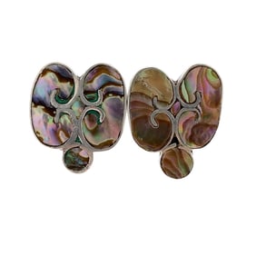 Mexican Sterling Silver Abalone Earrings