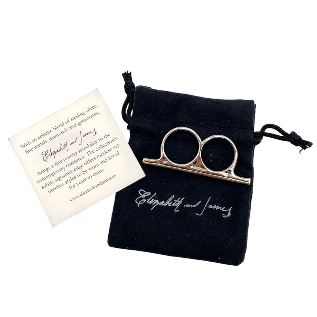 Elizabeth and James Two finger Bar Ring in Sterling Silver (1 of 8)