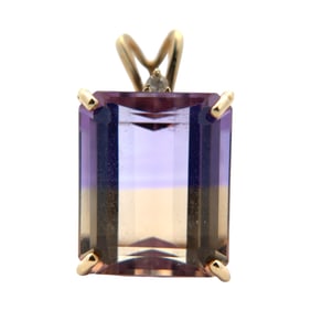 Ametrine and Diamond Pendant, 14K Gold