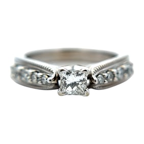 14K White Gold Diamond Wedding Ring Set