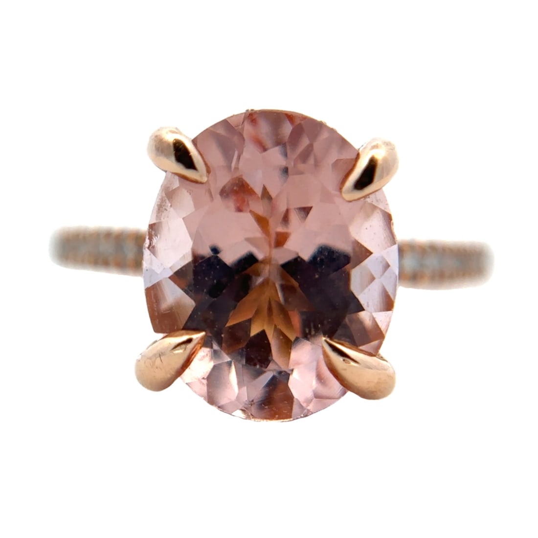 3.32ct Oval Morganite Ring, 18K Rose Gold (1 of 7)