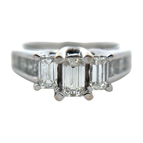 1.71 CTW Diamond Engagement Ring in 18K White Gold