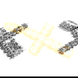 1.07CTW Diamond Cross Pendant, 14K Gold: 14K gold cross pendant with round diamonds at 1.07CTW, 1.25"L, 4.54g