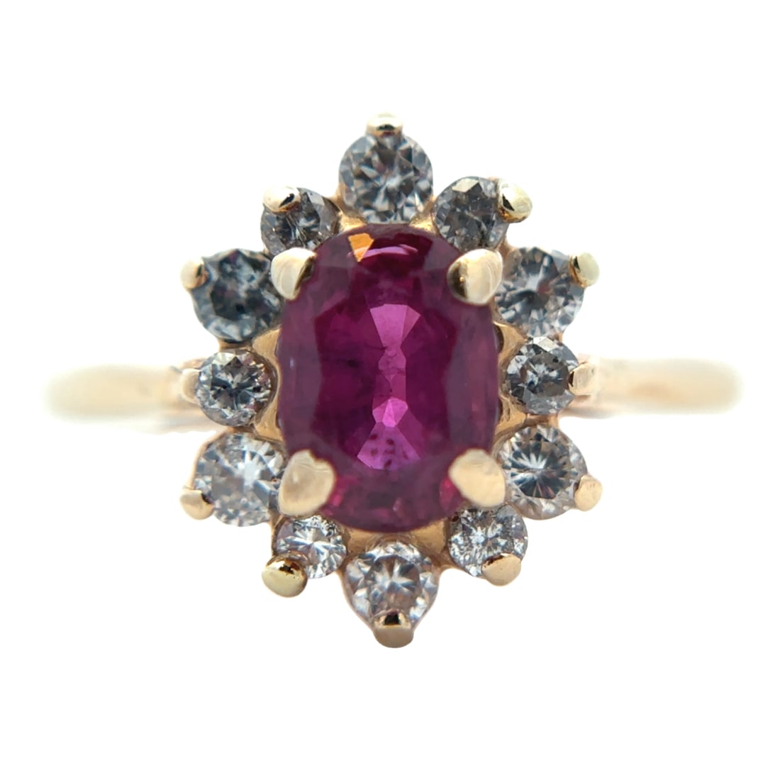 Oval Ruby and Diamond Engagement Ring, 14K Gold (1 of 6)