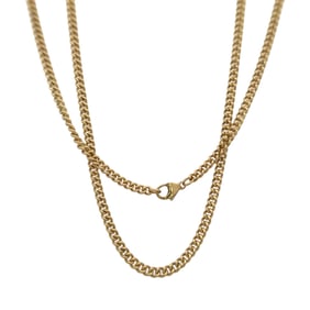9K Gold 3mm 25 Inch Curb Chain