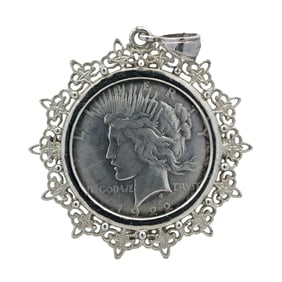 Sterling Silver Liberty Dollar Coin Pendant