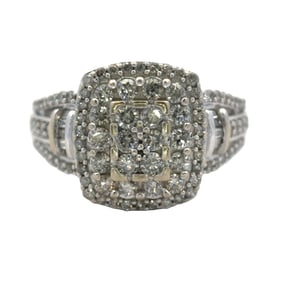 2.20CTW Diamond Cluster Ring, 10K White Gold