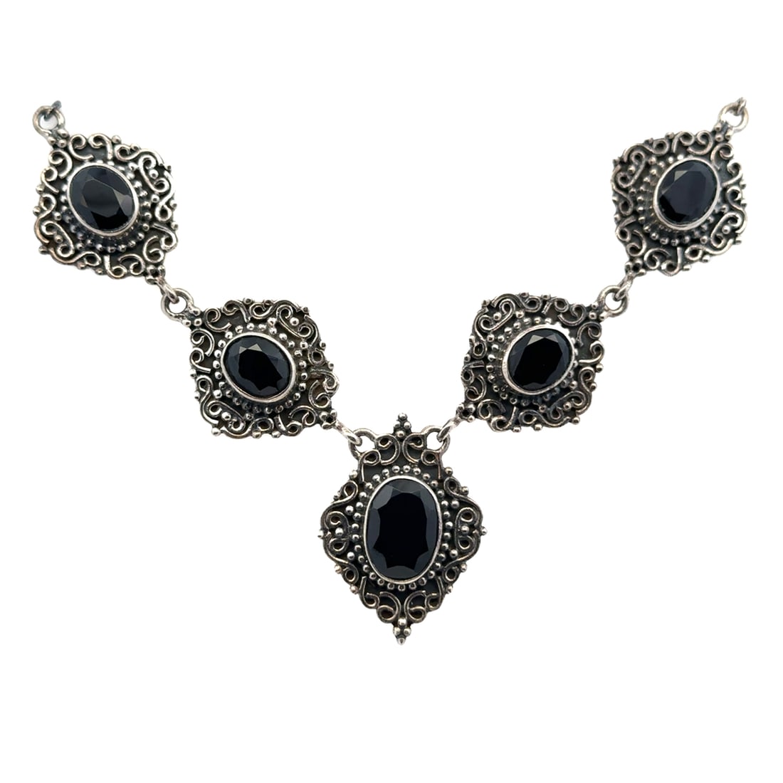 Sterling Silver Garnet Statement Necklace (1 of 4)