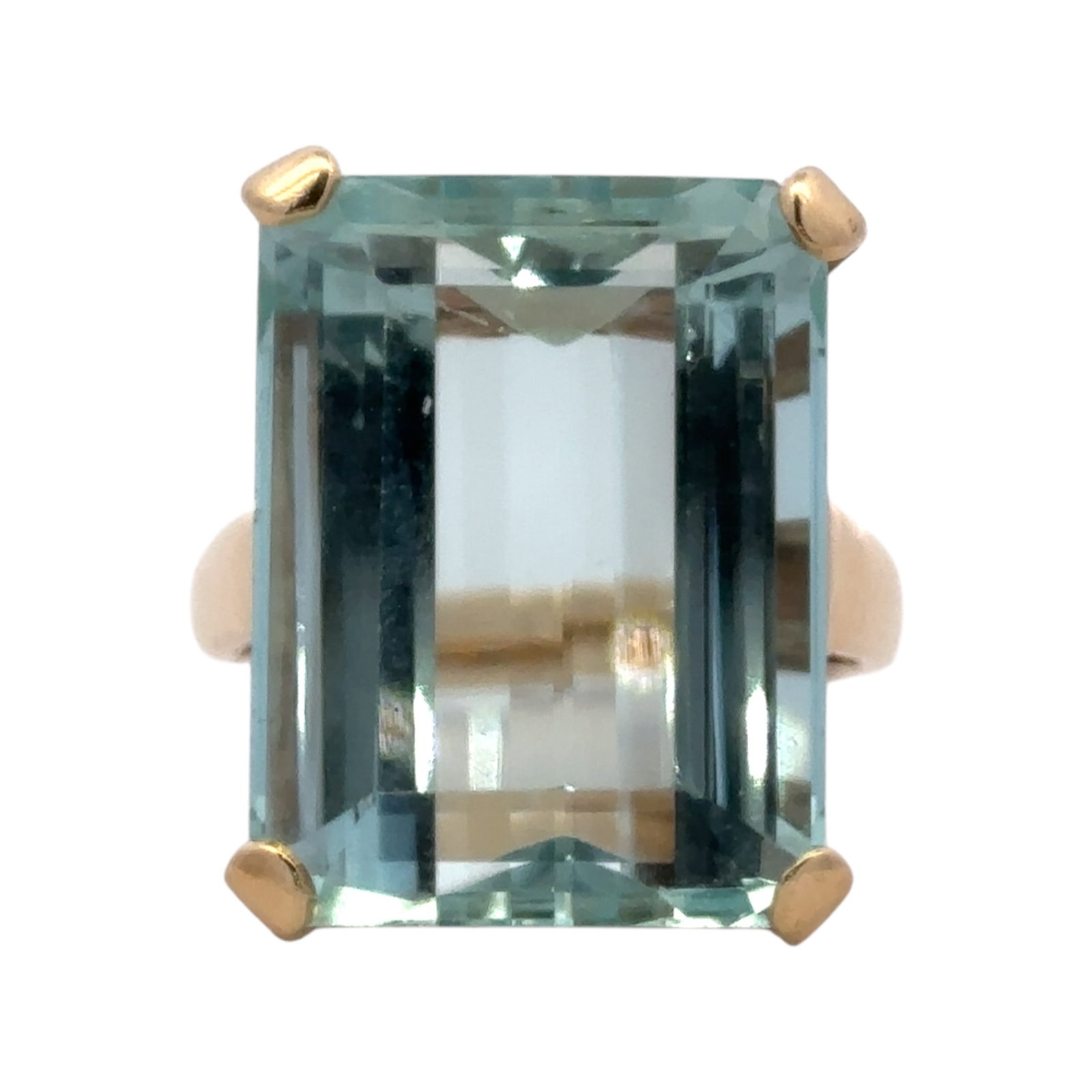 Aquamarine Ring in 14K Yellow Gold: Metal type: 14k yellow gold, Gemstone: Aquamarine - 14.8 mm x 19.5 mm, Size: 6.25. Weight: 12 grams