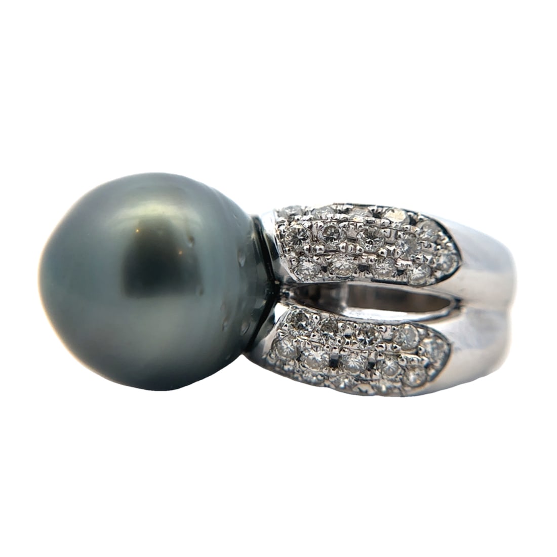 Tahitian Pearl and Diamond Enhancer Pendant in 14K White Gold (1 of 5)