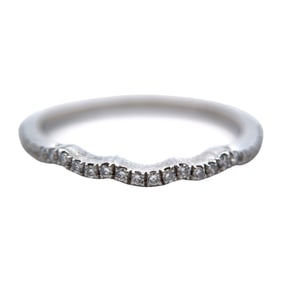 Diamond Curved Wedding Band in Platinum
