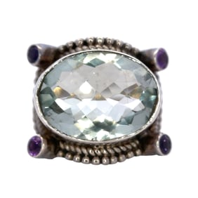 Aquamarine Ring in Sterling Silver