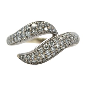 14K Two-Tone Gold Diamond Bypass Ring