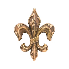 Antique Fleur-de-Lis Brooch/Pendant in 14K Yellow Gold