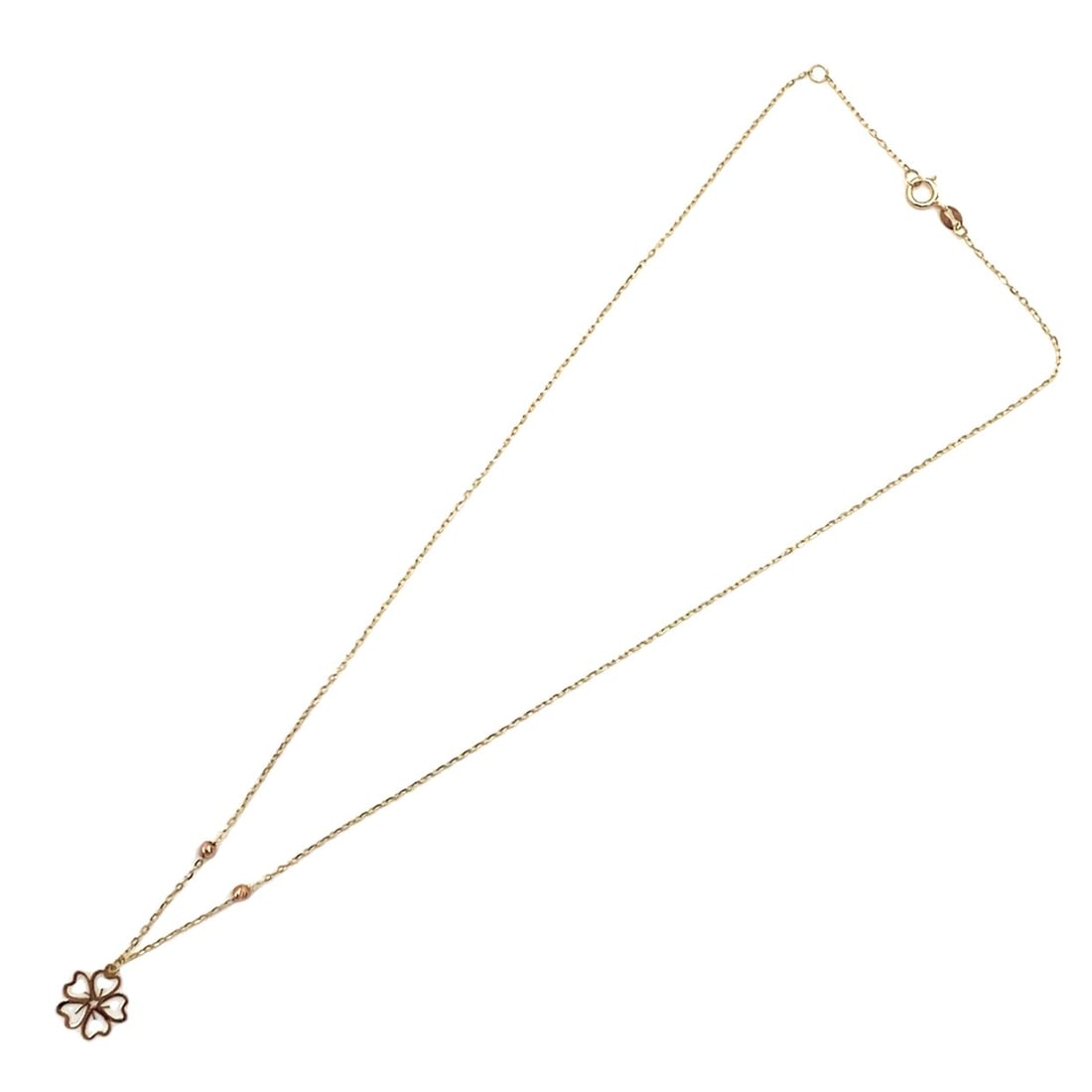 18K Yellow Gold Fashion Necklace with Flower Pendant: Metal type: 18k yellow gold, Design: Fashion necklace with flower pendant, Pendant measurement: 1.1 cm L x 1.3 cm H including bail, Necklace measurement: 16.50" Length, Weight: 1.2 grams