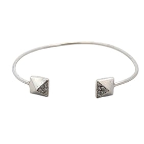14K White Gold Cuff Bracelet with Diamond