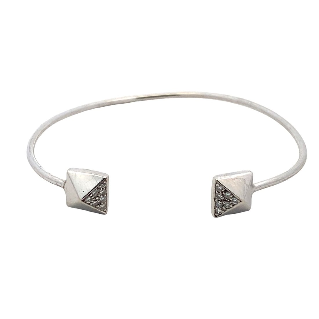 14K White Gold Cuff Bracelet with Diamond (1 of 6)