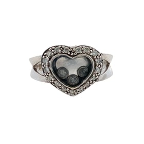 Designer Heart "Happy Diamonds" Fashion Ring in 10K White Gold