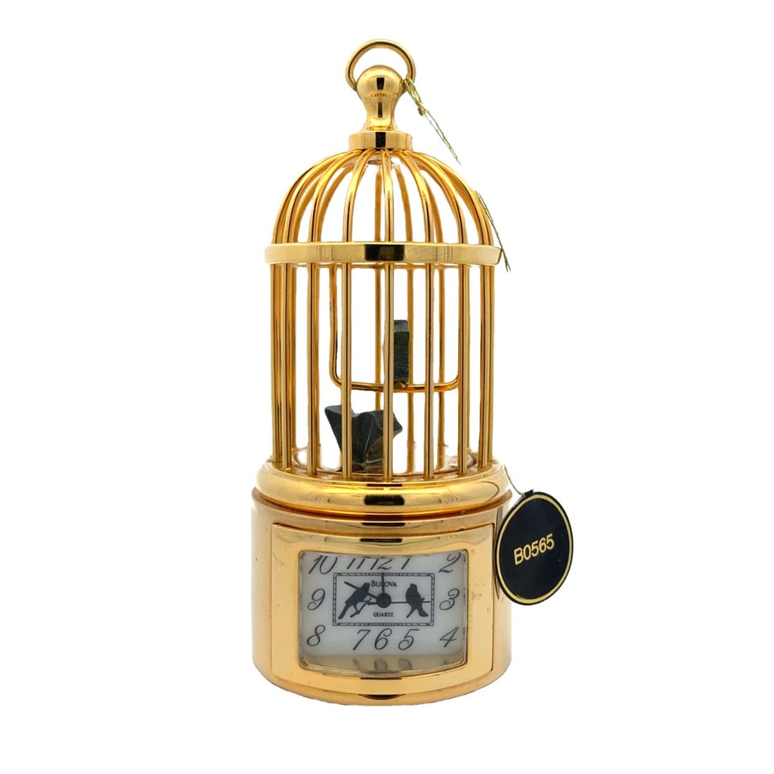 Vintage Bulova Brass Miniature Colville Birdcage with Tag (1 of 5)