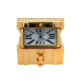 Bulova Quartz Treasure Chest Miniature Clock Limited Edition with Tag