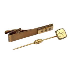 Lot of 2 Gold Filled Pin + Tic Clip