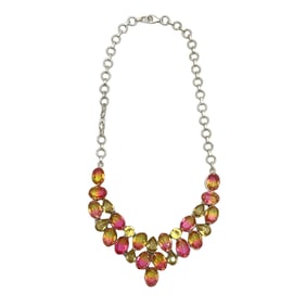 Statement Necklace with Gemstones in Sterling Silver