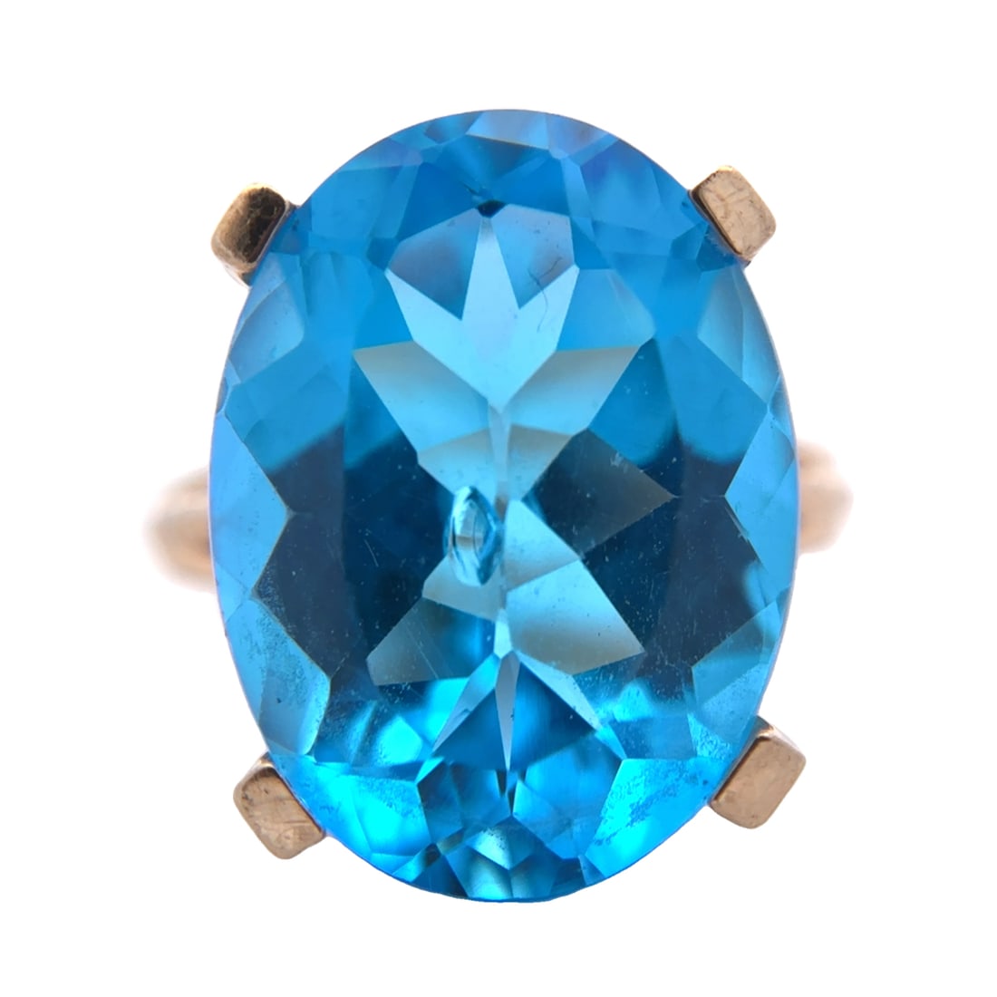 Blue Topaz Ring in 10K Yellow Gold (1 of 6)