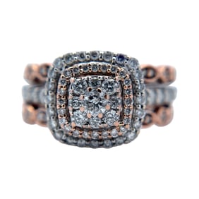 Diamond Engagement Ring in 14K Tri-Tone Gold