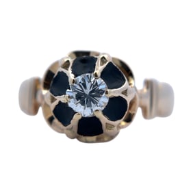 Estate Solitaire Diamond Ring in 14K Yellow Gold