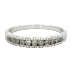 14K White Gold Anniversary Band with Channel Set Diamond