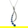 Designer Levian Sapphire and Diamond Pendant Necklace in 14K White Gold