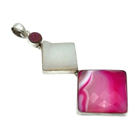 Druzy Quartz Pendant in Sterling Silver