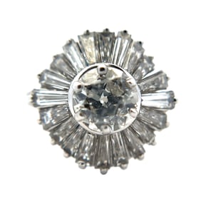 OEC Diamond and Accent Diamond Ring in 14K White Gold