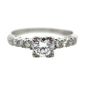 Estate Vintage Diamond Ring in Platinum