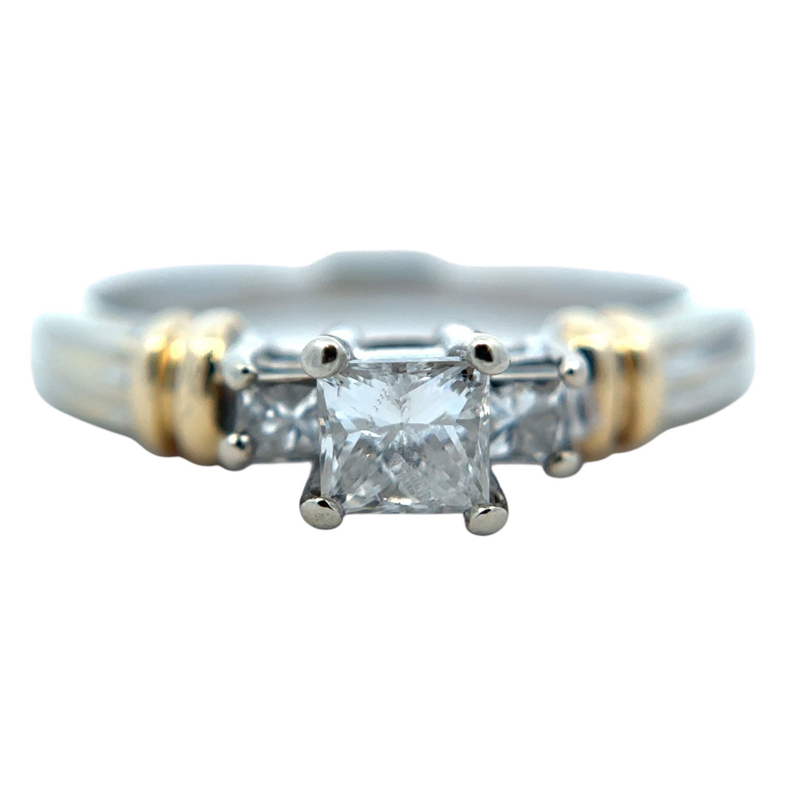 Princess Cut Center Diamond Ring in 14K Gold (1 of 7)
