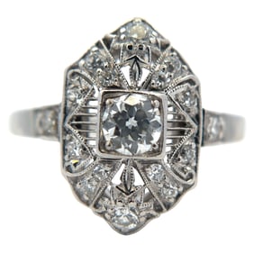 Platinum Art Deco Style Diamond Ring