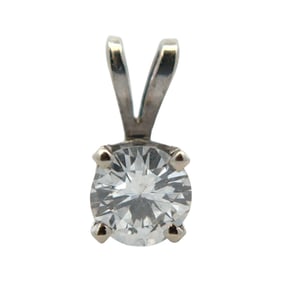 White Gold 0.30ct Round Diamond Pendant
