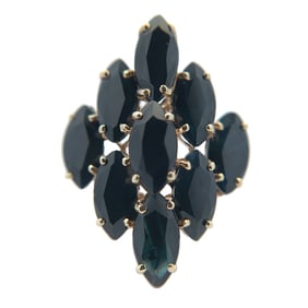 Marquise Sapphire Cocktail Ring, 10K Gold